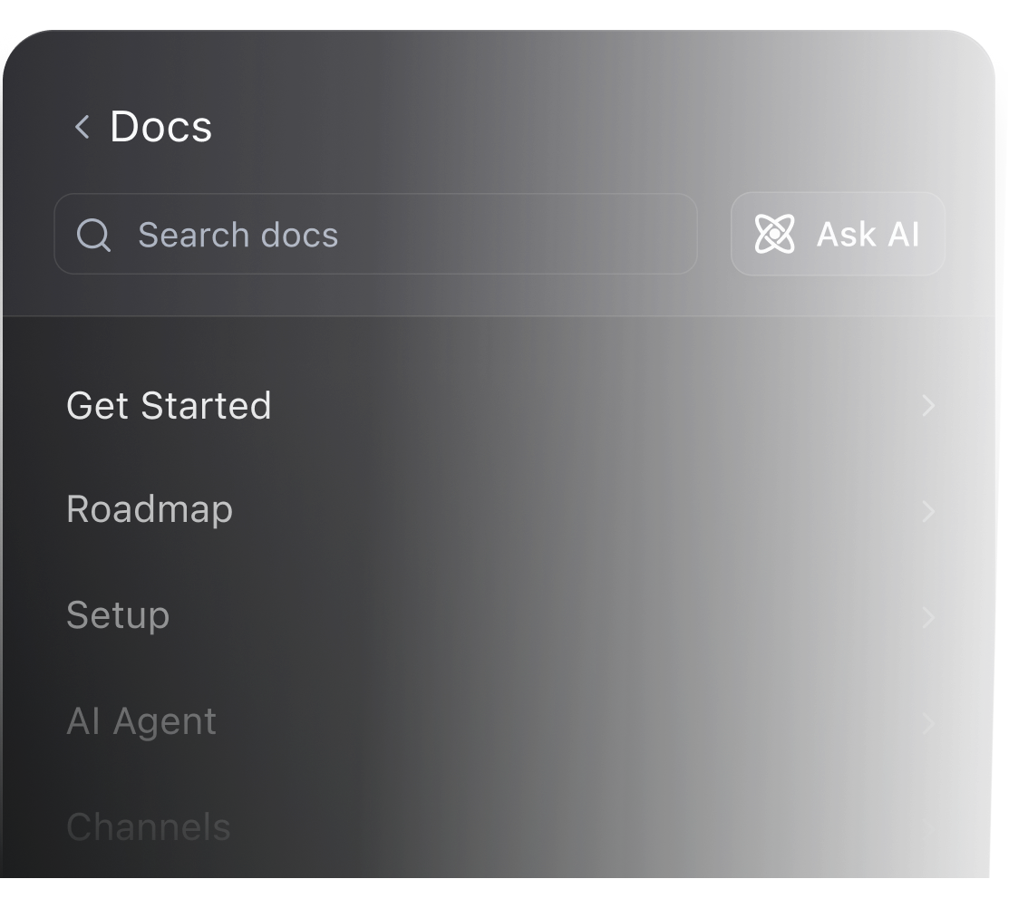 Docs panel embedded in the widget